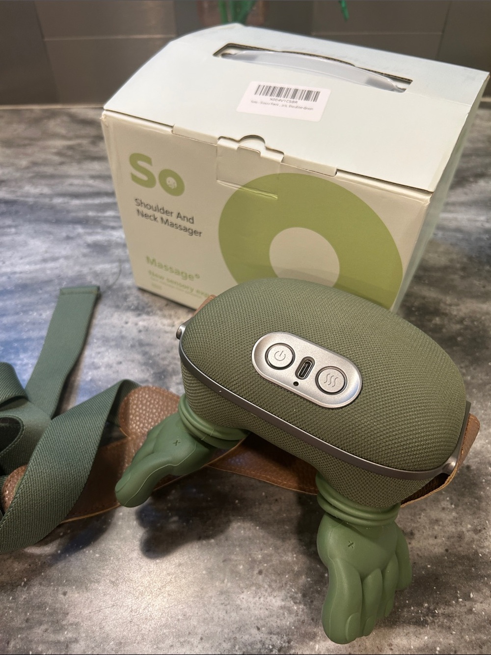 SO Olive Green Shoulder and Neck Massager with Heat
